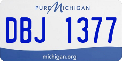 MI license plate DBJ1377