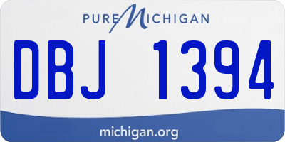 MI license plate DBJ1394