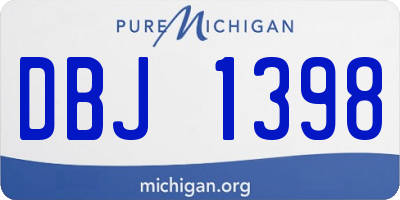 MI license plate DBJ1398