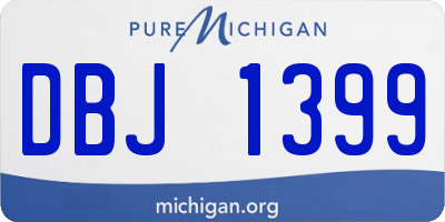 MI license plate DBJ1399