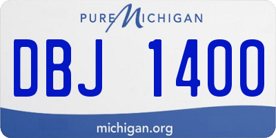 MI license plate DBJ1400