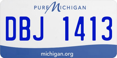 MI license plate DBJ1413
