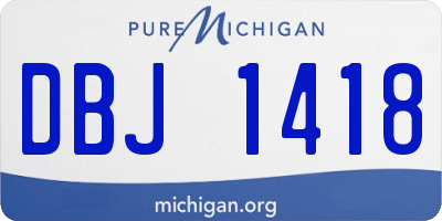MI license plate DBJ1418