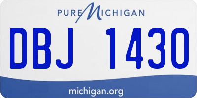 MI license plate DBJ1430