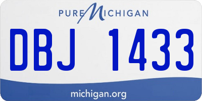 MI license plate DBJ1433