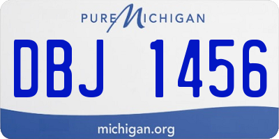 MI license plate DBJ1456