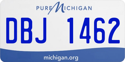 MI license plate DBJ1462