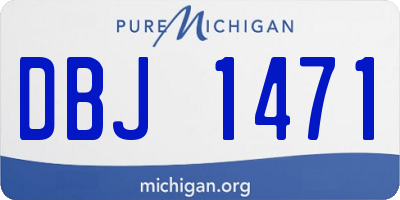 MI license plate DBJ1471