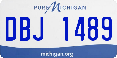 MI license plate DBJ1489