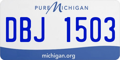 MI license plate DBJ1503