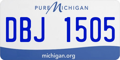 MI license plate DBJ1505