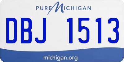 MI license plate DBJ1513