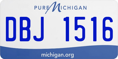 MI license plate DBJ1516