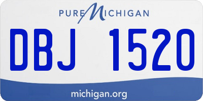 MI license plate DBJ1520