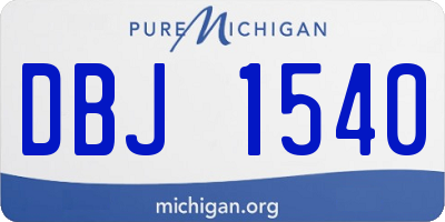 MI license plate DBJ1540