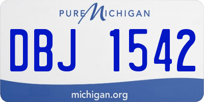 MI license plate DBJ1542