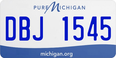 MI license plate DBJ1545