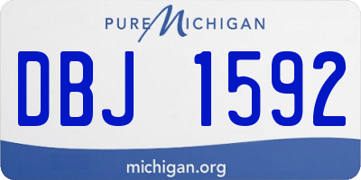 MI license plate DBJ1592