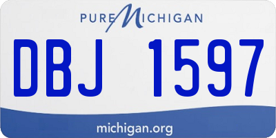MI license plate DBJ1597