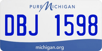 MI license plate DBJ1598