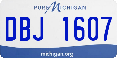 MI license plate DBJ1607