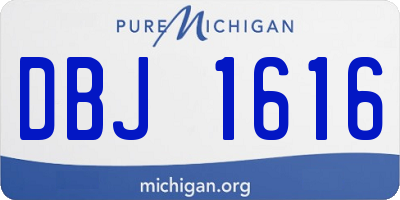 MI license plate DBJ1616