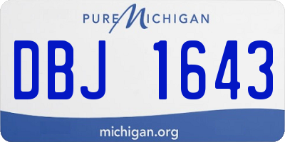MI license plate DBJ1643