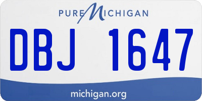 MI license plate DBJ1647