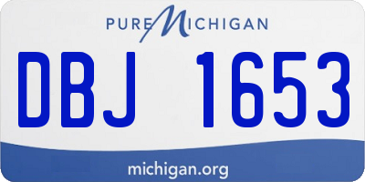 MI license plate DBJ1653