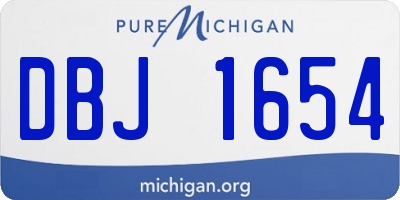 MI license plate DBJ1654