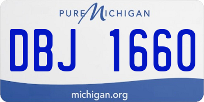 MI license plate DBJ1660