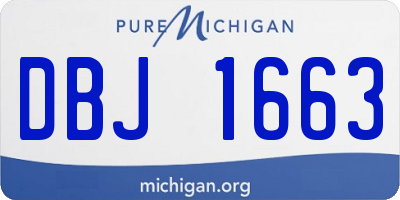 MI license plate DBJ1663