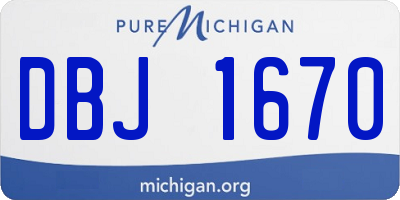 MI license plate DBJ1670