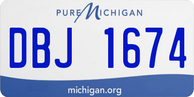 MI license plate DBJ1674