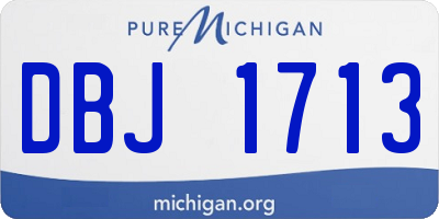 MI license plate DBJ1713