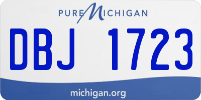 MI license plate DBJ1723