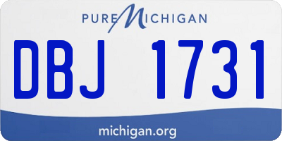 MI license plate DBJ1731