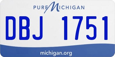 MI license plate DBJ1751