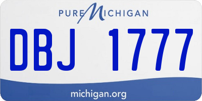 MI license plate DBJ1777