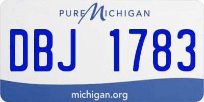 MI license plate DBJ1783