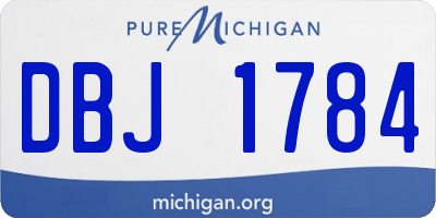 MI license plate DBJ1784