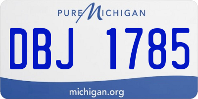 MI license plate DBJ1785