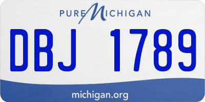 MI license plate DBJ1789
