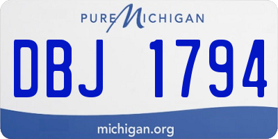 MI license plate DBJ1794