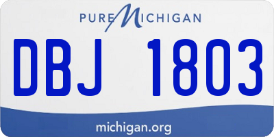 MI license plate DBJ1803