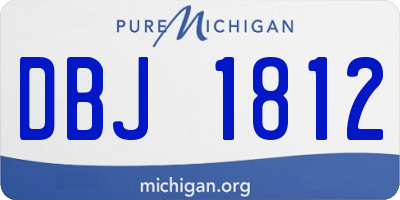 MI license plate DBJ1812