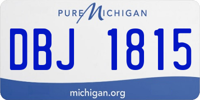 MI license plate DBJ1815
