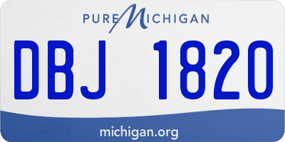MI license plate DBJ1820