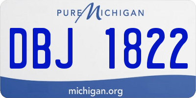 MI license plate DBJ1822