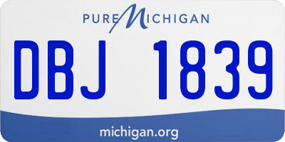 MI license plate DBJ1839